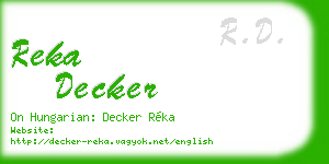 reka decker business card